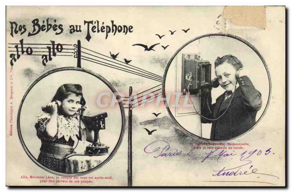 Nos Bébés au Téléphone — Édition Phaustype A. Bergers et Cie — n° de série non visible