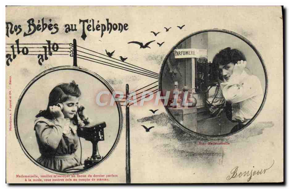 Nos Bébés au Téléphone — Publicité parfumée — Phototypie & P. Apré et Dr. - Nancy