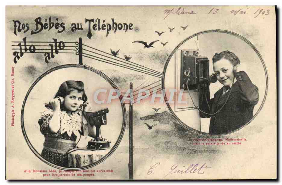 Nos Bébés au Téléphone — Phototypie A. Bergérot et Cie, Nancy — N° de série non visible