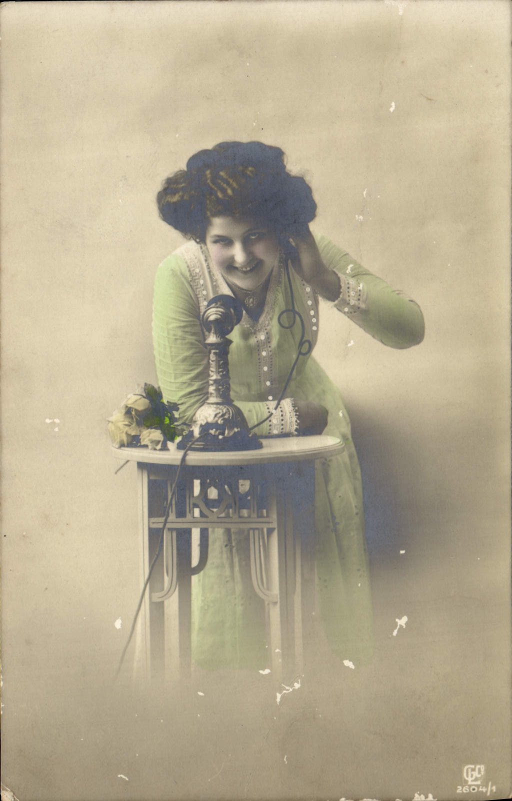 CPA Fantaisie Telephone Femme 