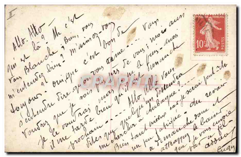 CPA Fantaisie Telephone Femme  — Rückseite