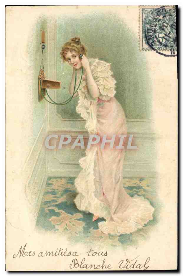 Jeune femme au téléphone — Blanche Vidal — éditeur non visible