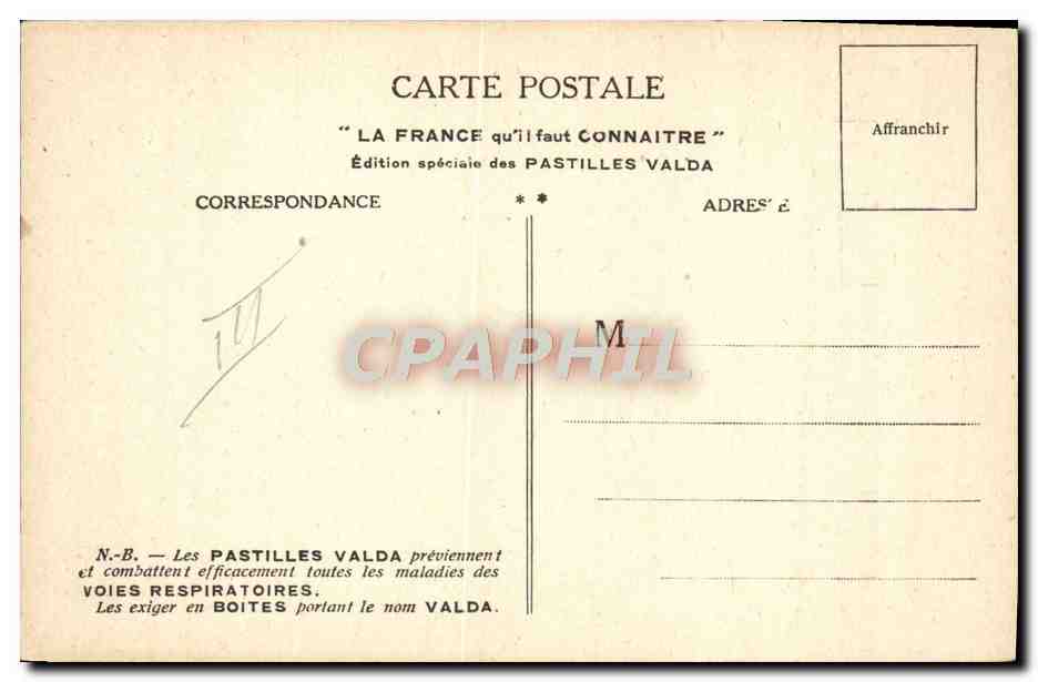 Rennes, Saint-Malo, Fougères, Vitre, Redon — Édition spéciale Pastilles Valda — Verso