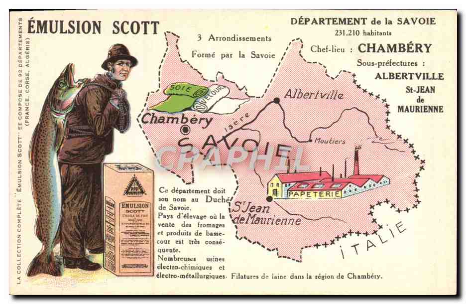 Departamento de Saboya — mapa geográfico e industrial — Emulsión Scott