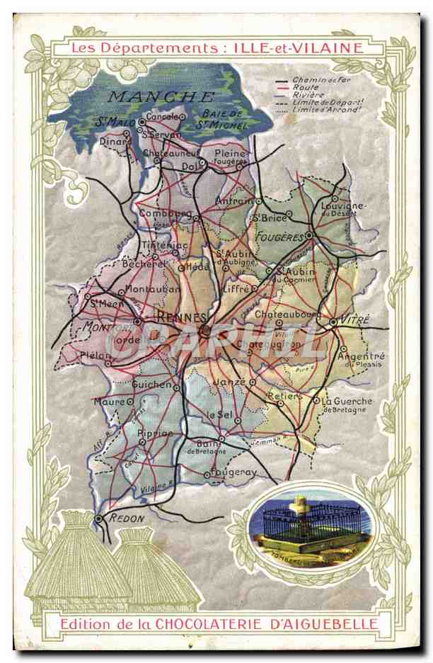Carte des Départements : Ille-et-Vilaine — Édition de la Chocolaterie d'Aiguebelle