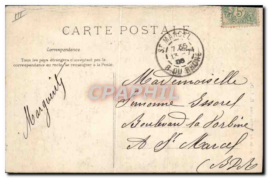 CPA Folklore Une louee de servantes  — Verso