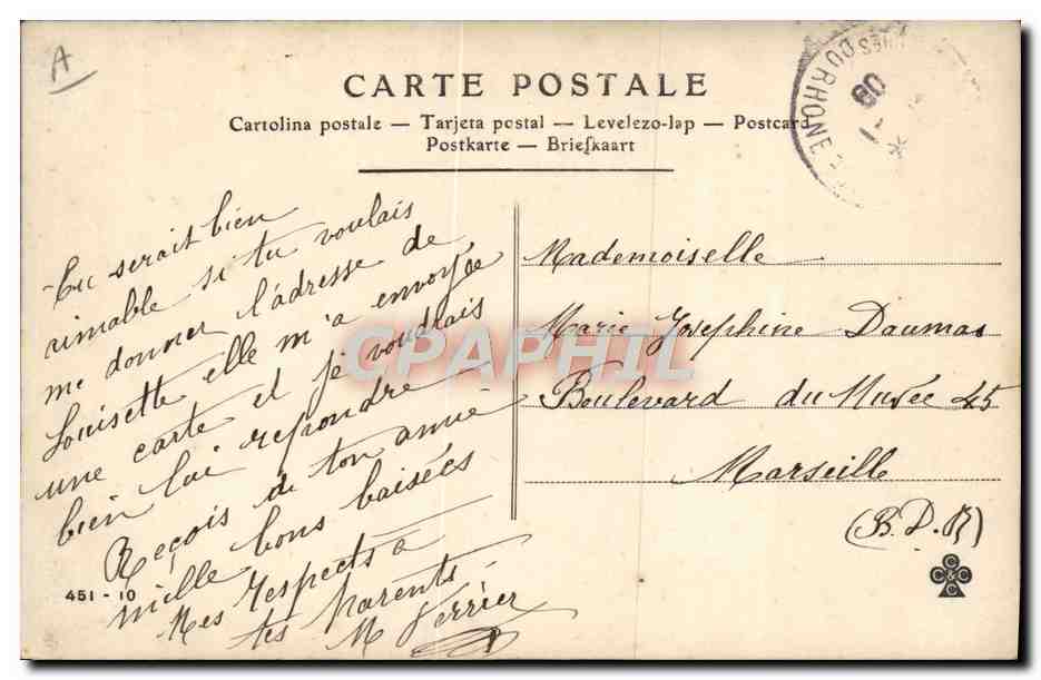CPA Folklore Une petite prise  — Verso
