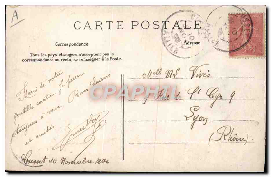 CPA Folklore Le passeur — Verso