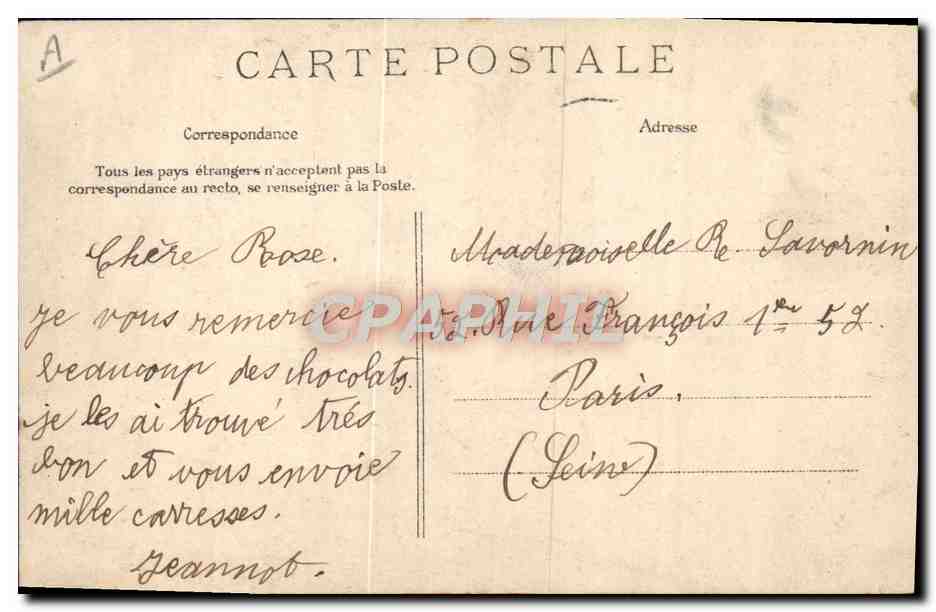 CPA Folklore Le passeur  — Verso