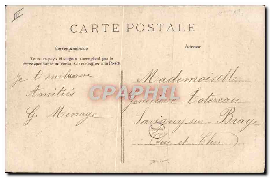 CPA Folklore Le passeur — Verso