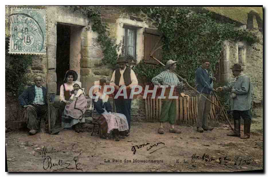 CPA Folklore La paie des moissonneurs 