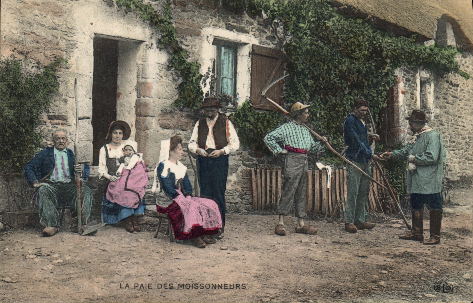 CPA Folklore La paie des moissonneurs 