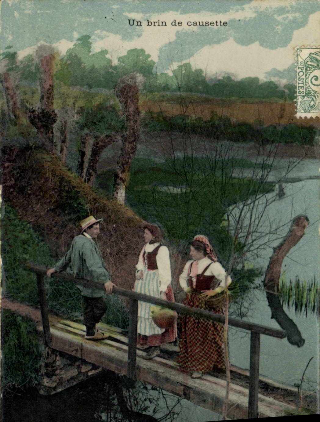 Un brin de causette — scène de village — éditeur non identifié