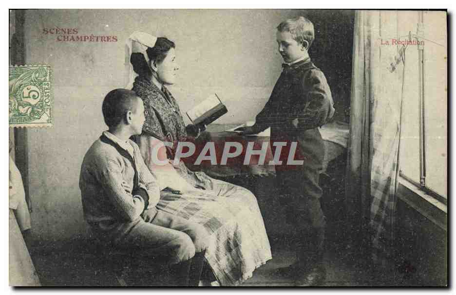 CPA Folklore Scenes champetres La recitation