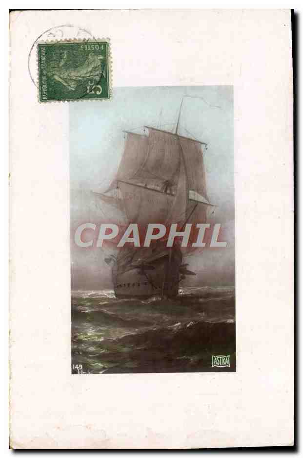 Navire à voile en mer — Astra — éditeur Astra, n° 149