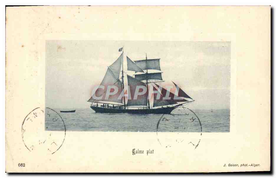 CPA Bateau Calme plat