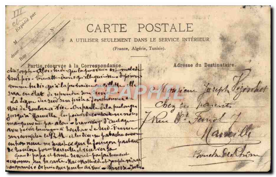 Toulon — Goélette rentrant au Port par grosse mer — Éditeur : Châtel, Toulon — Verso