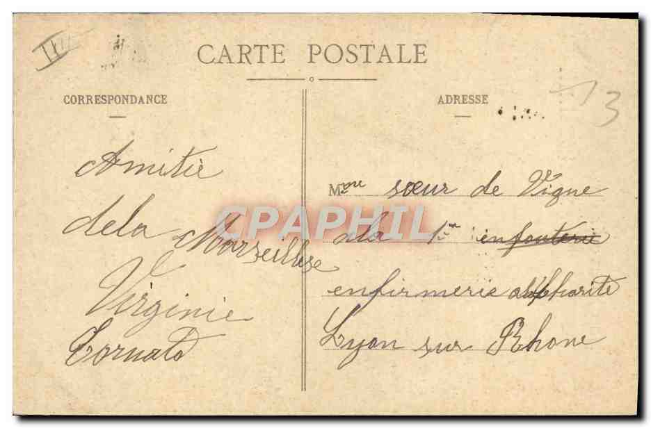 CPA Fantaisie Marseille Fer A cheval Champignon  — Rückseite
