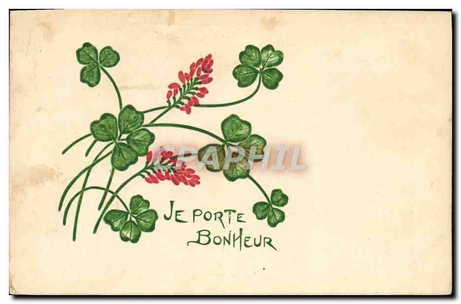 CPA Fantaisie Fleurs Trefles