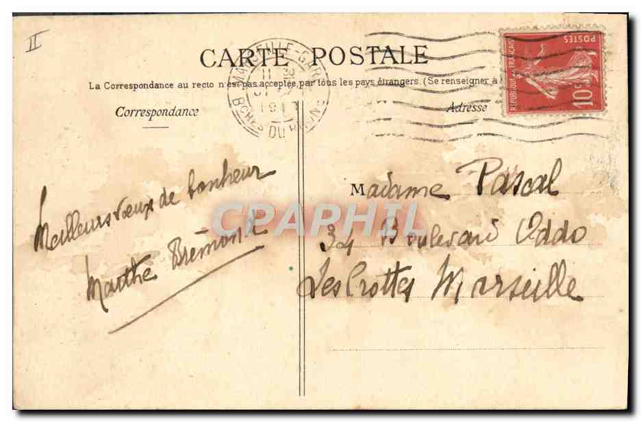 CPA Fantaisie Fleurs Trefles — Verso