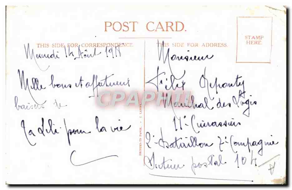 CPA Fantaisie Nenette et Rintintin Right — Achterkant