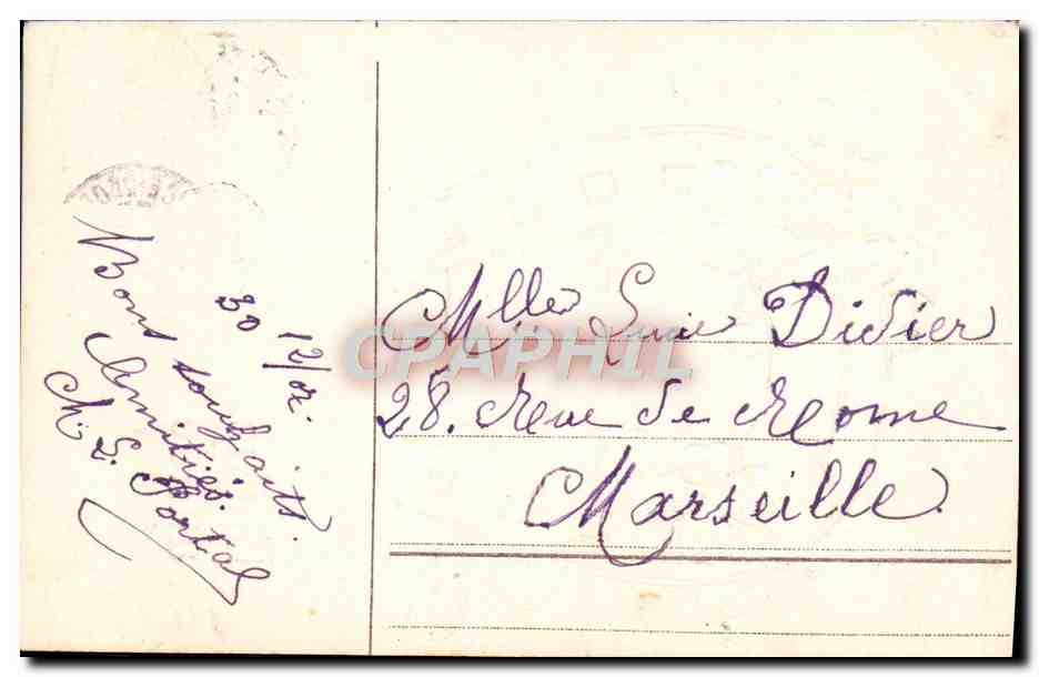 CPA Fantaisie Fer a cheval Trefle — Rückseite