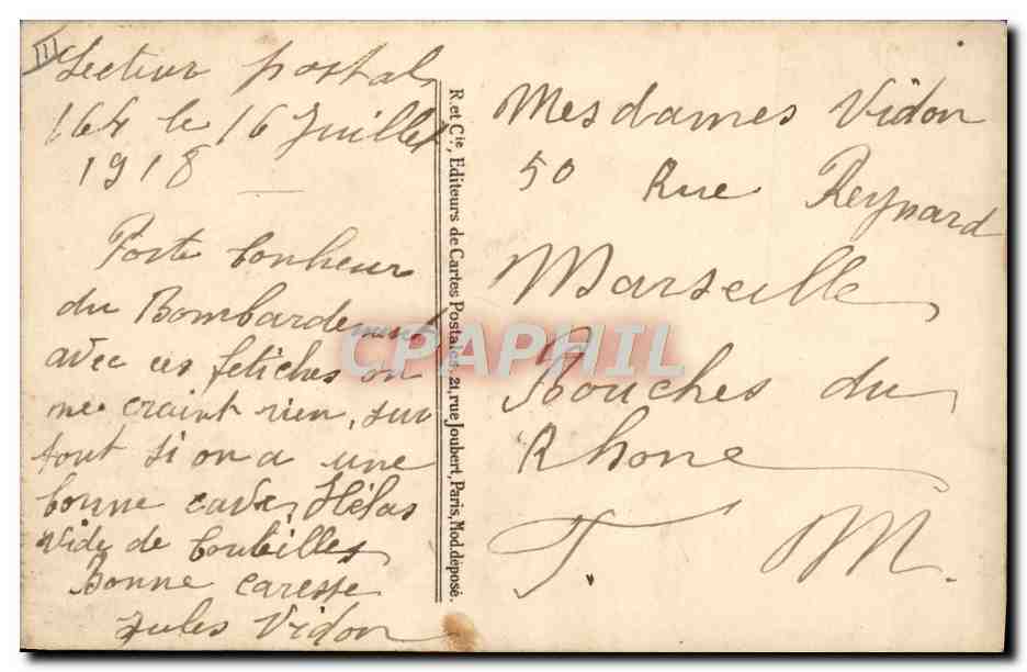 Nénénette, Rintintin et Radadou — Porte-Bonheur — Éditeurs de Cartes Postales, 21 rue Joubert, Paris — Reverso