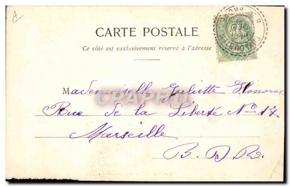 Fêtes et Porte-Bonheur — jeune femme en tenue exotique tenant un porcelet — Édition Phototypie A. Jayeret et Cie, Nancy, n°4 — Verso