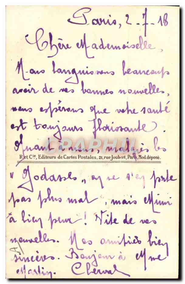 Nénette, Rintintin y Radadou — Puerta de la Suerte — R. y C.°, París — Reverso