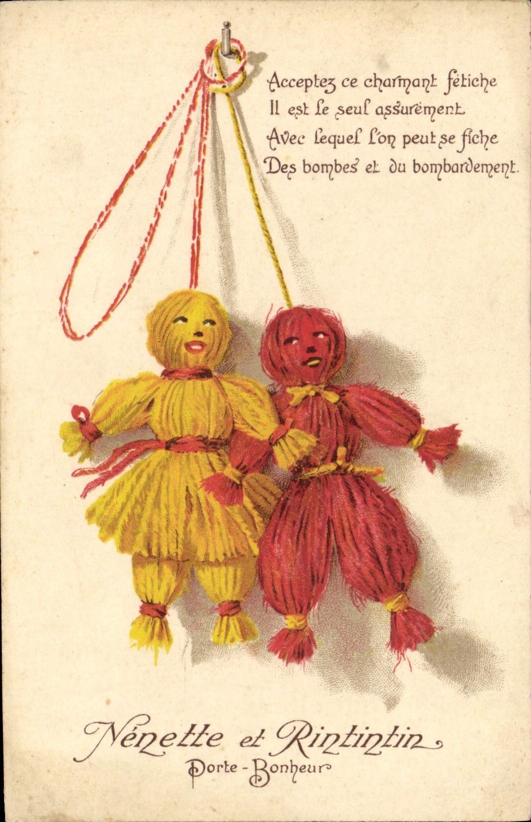 Nénénette et Rintintin — Décor de poupées de paille — Porte-Bonheur
