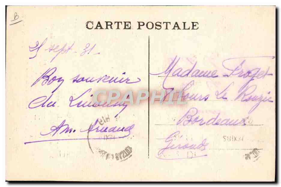 La Chabrette — Retour du Pâtis — Phototype Bessol et Guionte, Brive — Verso
