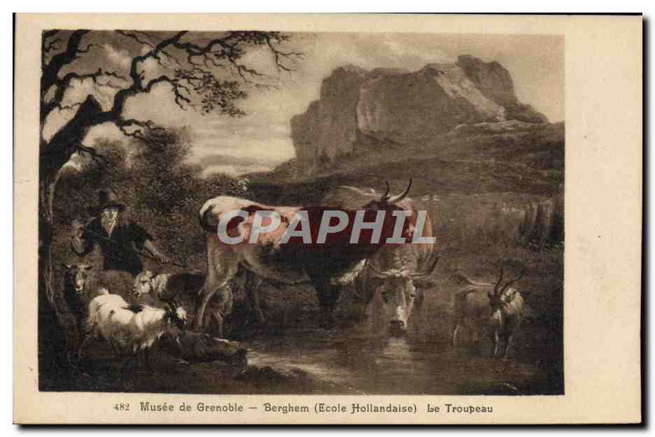 CPA Musee de Grenoble Berghem Le troupeau Vache
