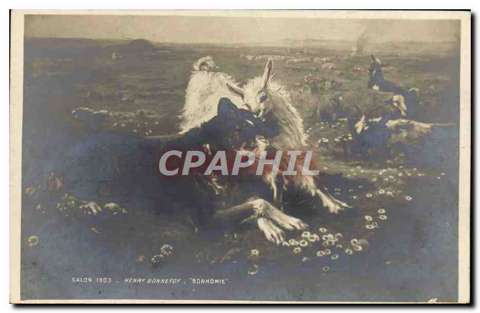 CPA Chevre Salon 1903 Henry Bonnefoy Bonhomie Chien 