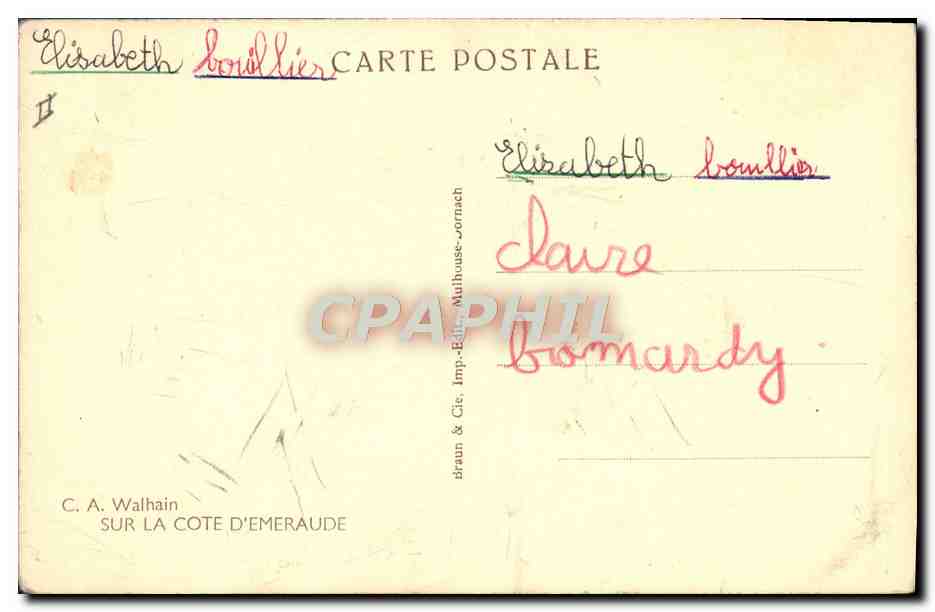 CPA Chevre Walhain Sur la Cote d'Emeraude  — Rückseite