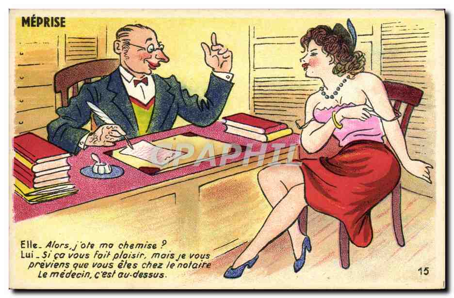 CPA Fantaisie Humour Meprise Notaire Medecin