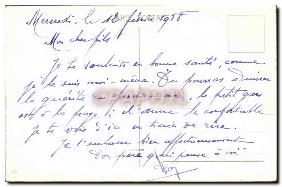 CPA Fantaisie Humour Soldat Militaria Chat — Rückseite