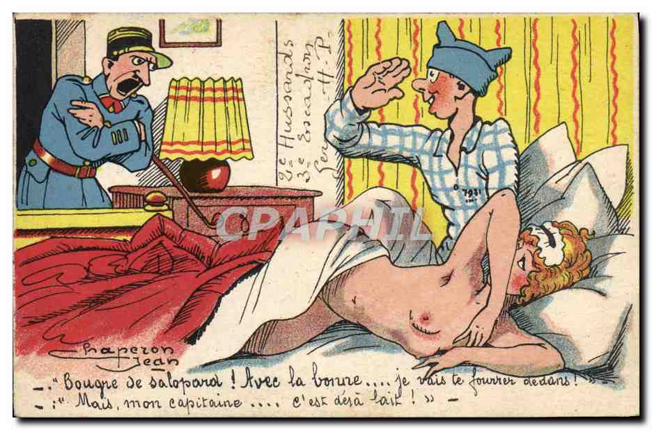 Soldat et homme en pyjama — scène humoristique — Noëter, Paris