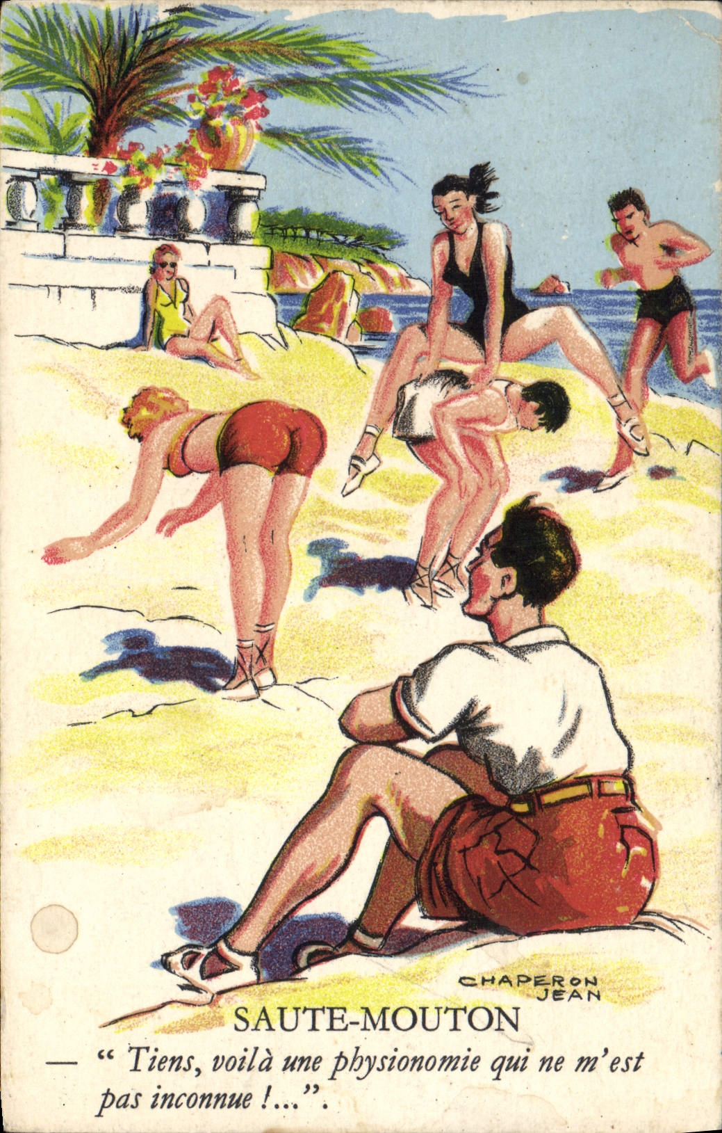 CPA Fantaisie Humour Saute Mouton Jean Chaperon 