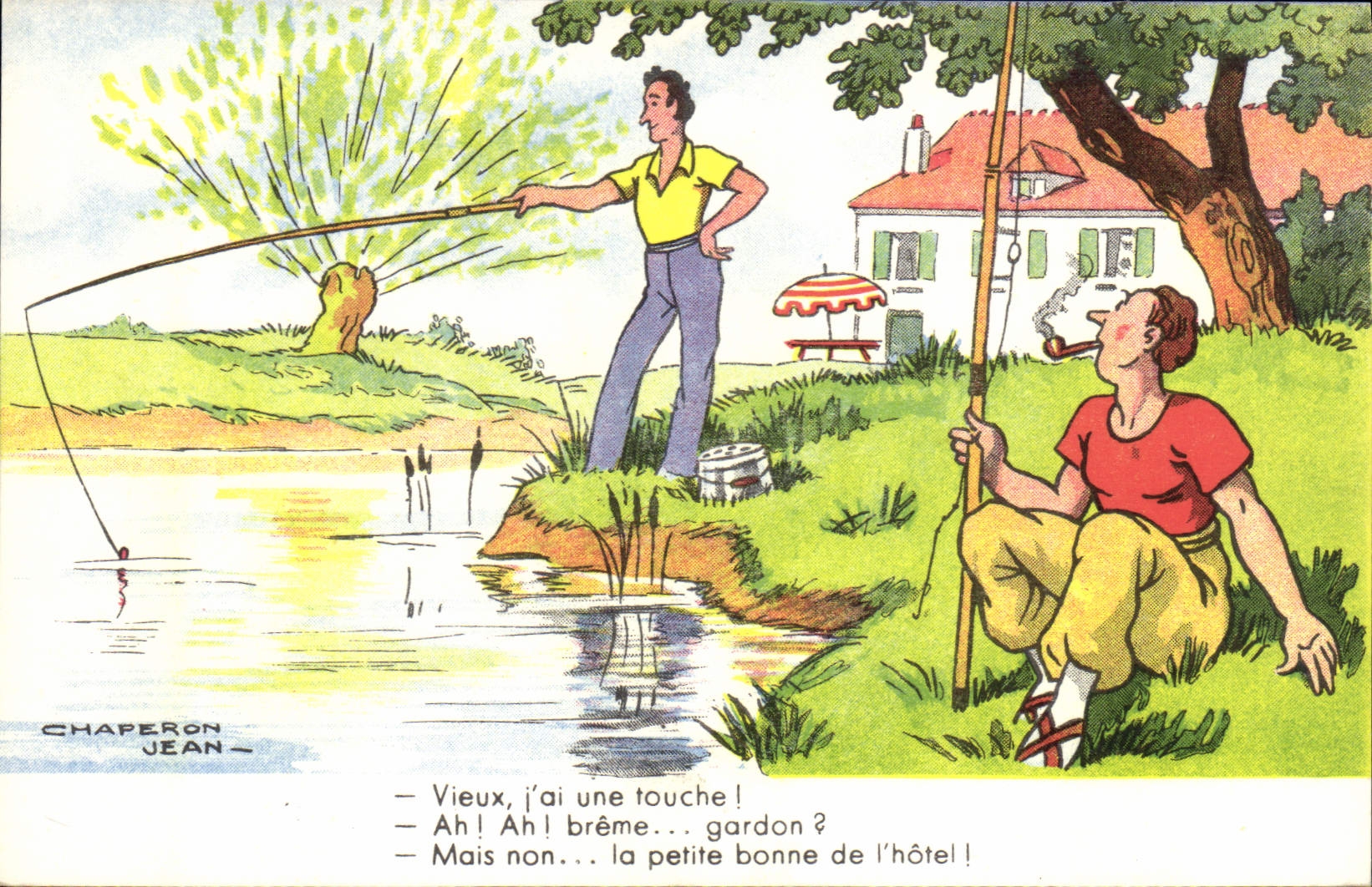 CPA Fantaisie Humour Peche Pecheur Jean Chaperon 