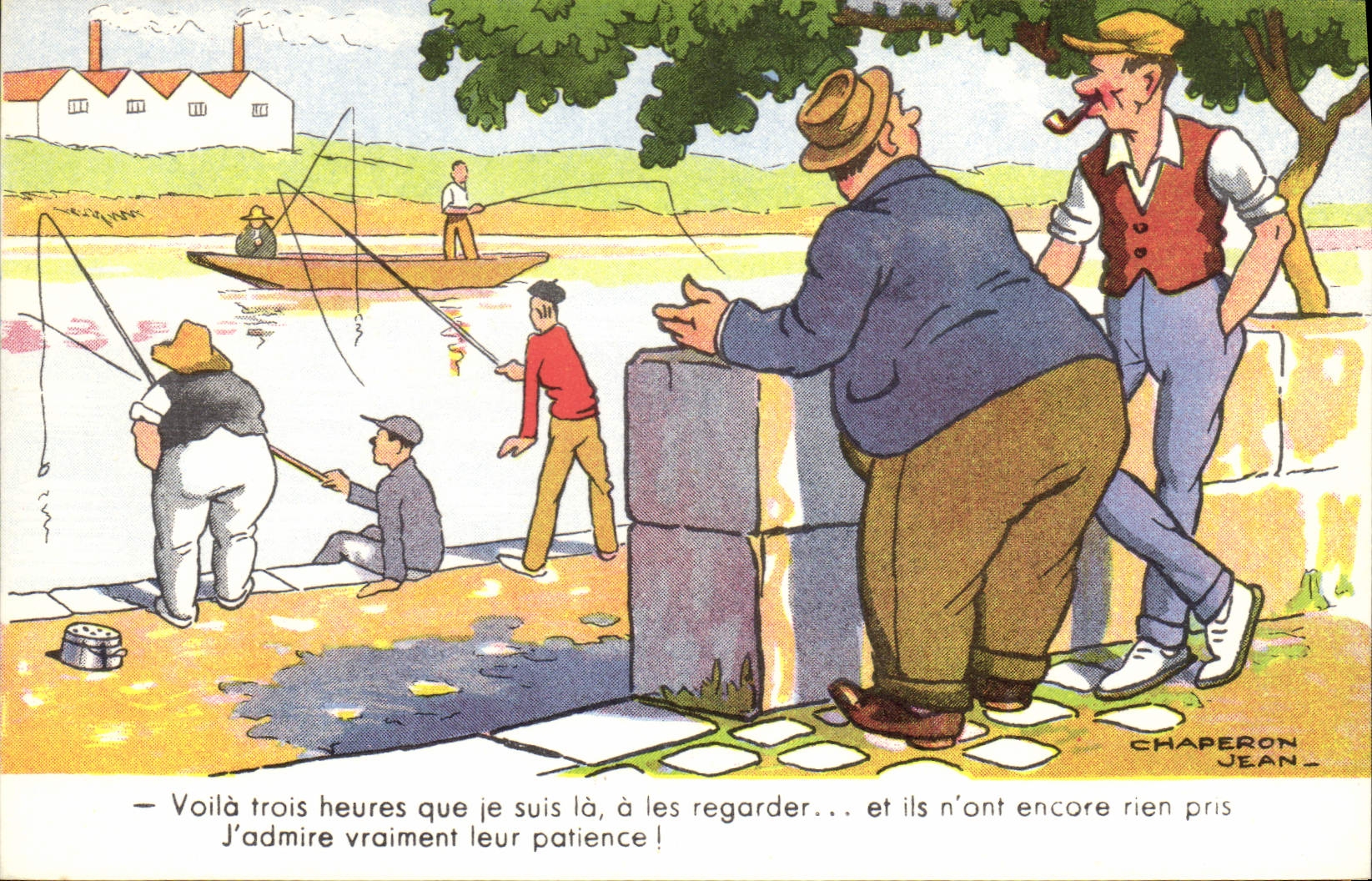 CPA Fantaisie Humour Peche Pecheur Jean Chaperon 
