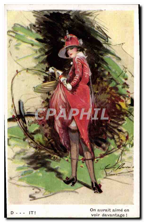 Femme en robe rouge — illustration artistique — série 'Artistique' n°2875, Florence House, Barnes, Londres