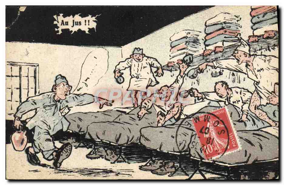 CPA Fantaisie Militaria Au jus
