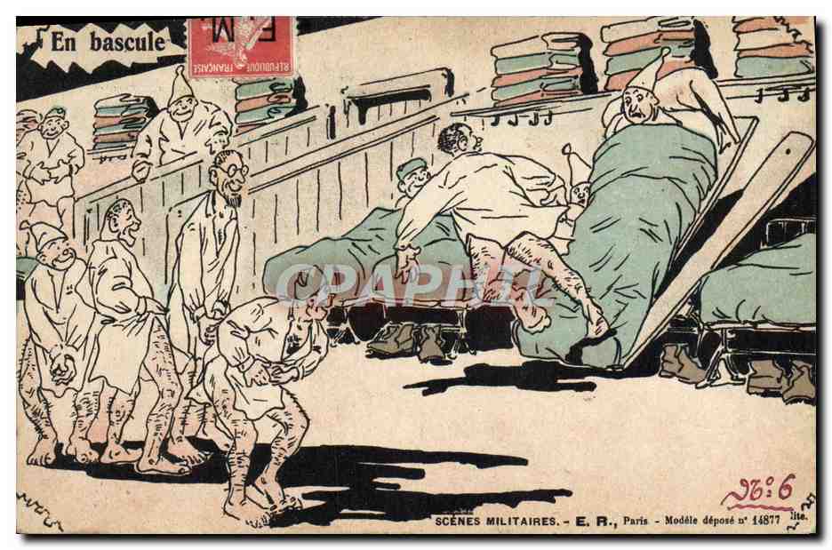 Scènes militaires — En bascule — E. R., Paris — Modèle déposé n° 14877