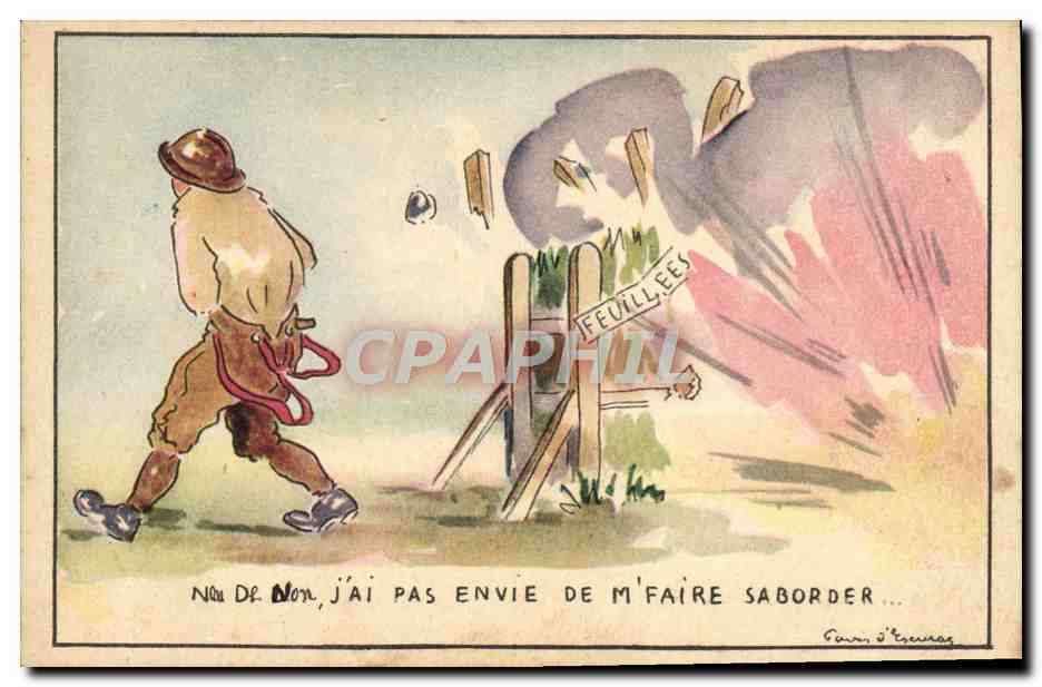 CPA Fantaisie Militaria Saborder 