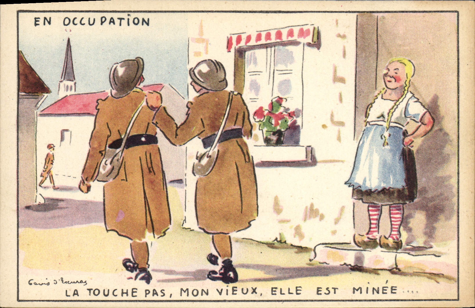 CPA Fantaisie Militaria En occupation