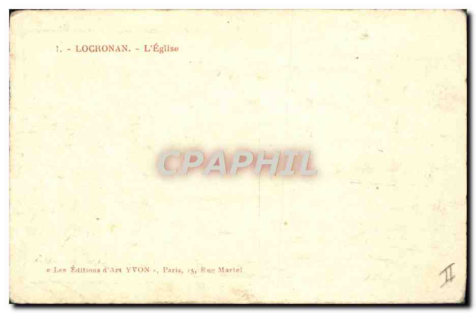 CPA Folklore Locronan L'eglise  — Rückseite