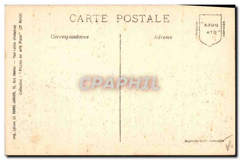 CPA Folklore Lorient Paulette  — Verso