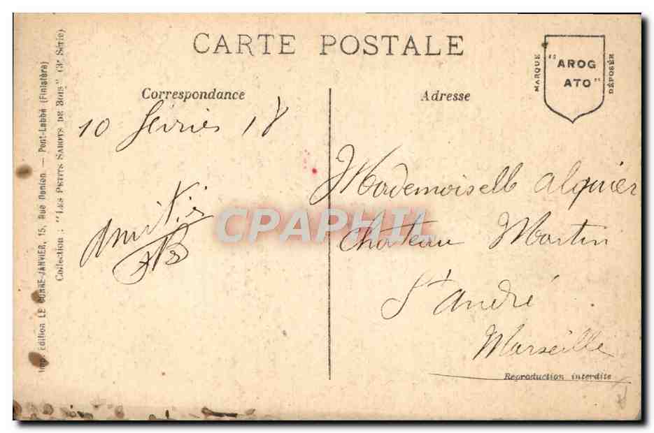 CPA Folklore Bourg de Batz  — Verso