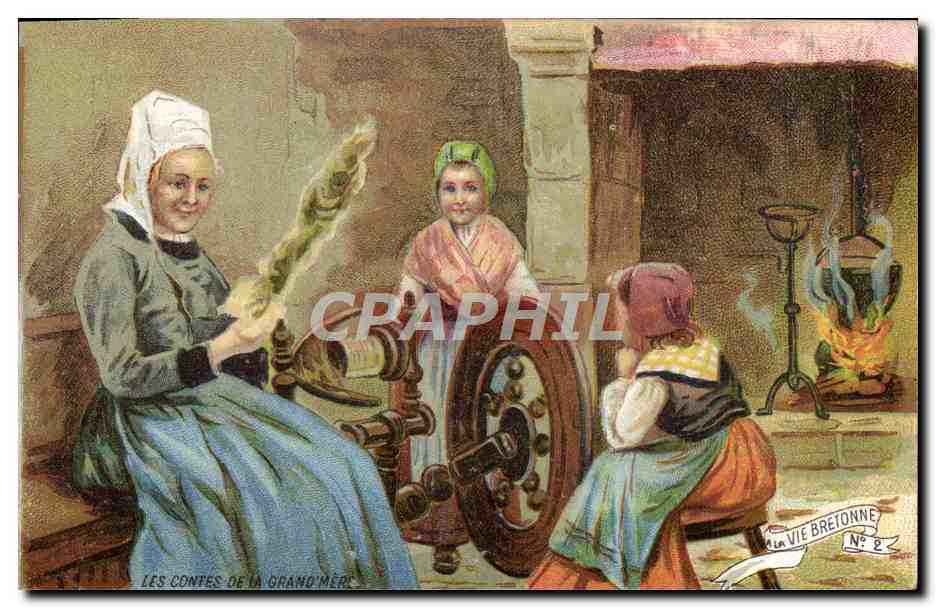 CPA Folklore Vie bretonne Les contes de la grand mere 