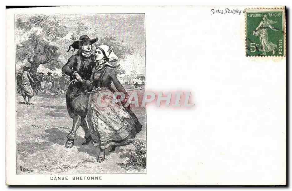 CPA Folklore Danse bretonne 